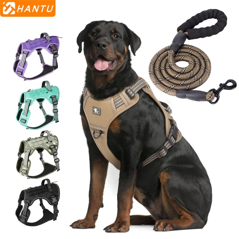 

Multi-Function Tactical Dog Vest - MOLLE-Compatible Harness with Anti-Pull Design, Outdoor Training Gear for Large Dogs