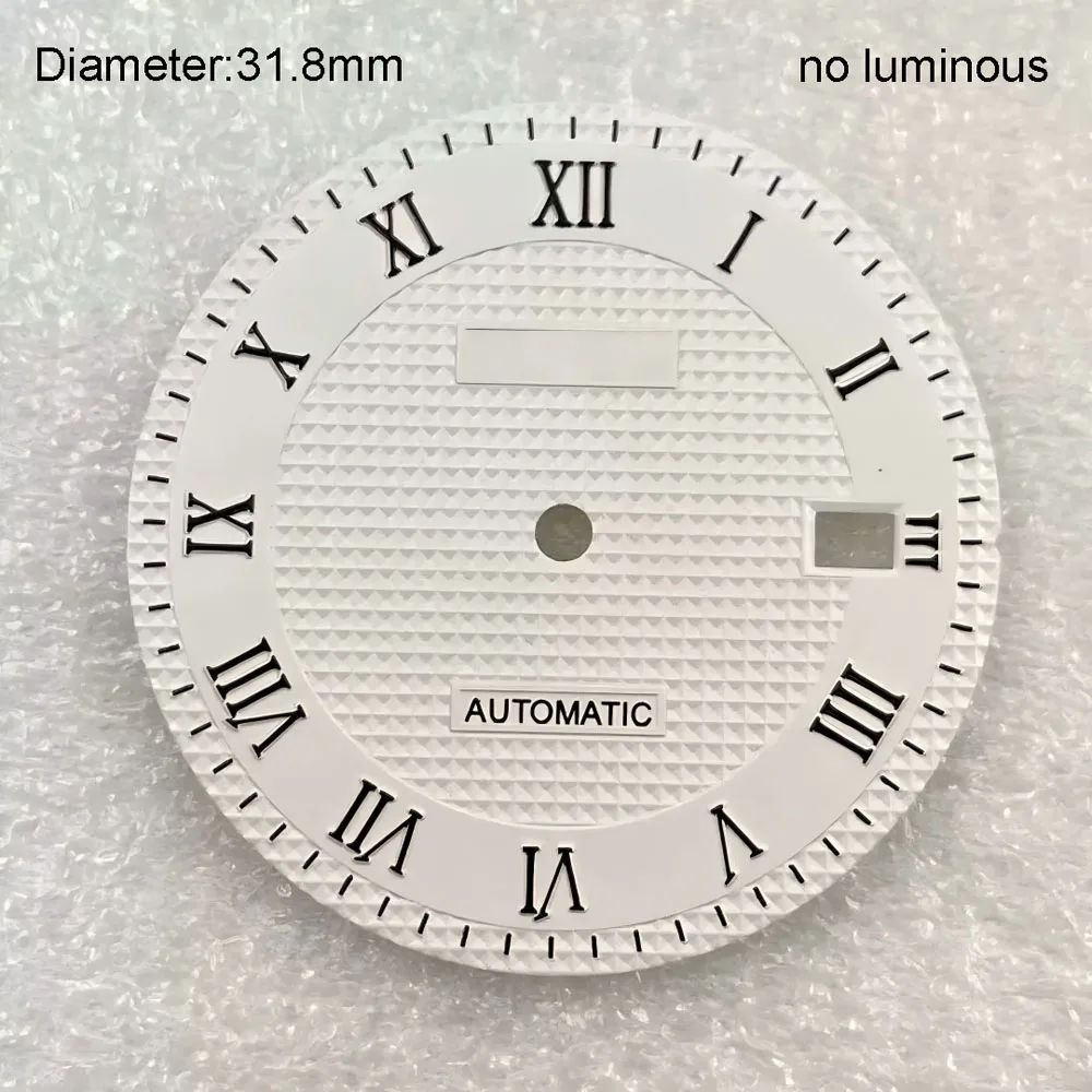 31.8mm nh35 S logo dial white green Tapisserie dial for nh35 movement oak s dial Roman Octagonal bezel dial modification parts