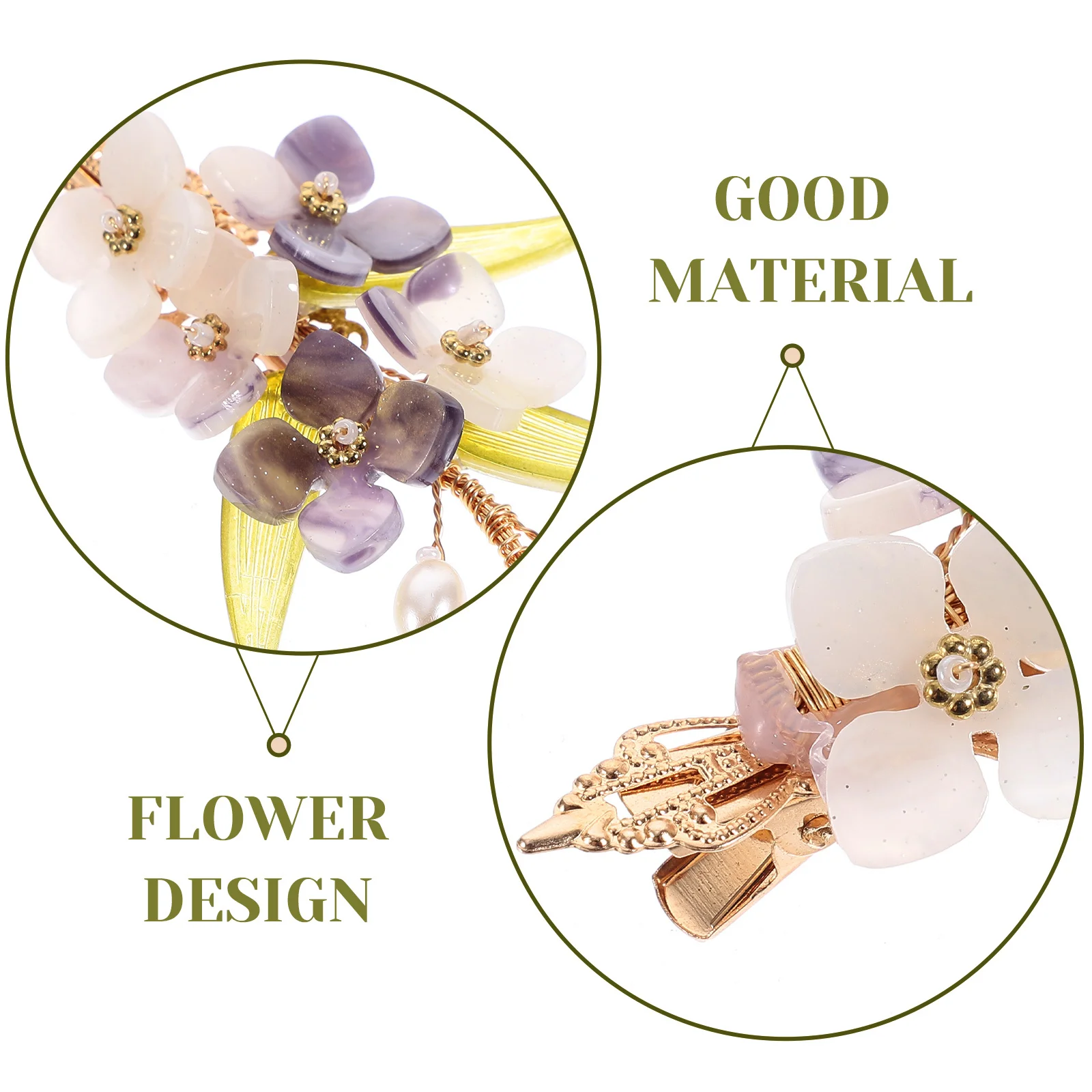 

1 Piece Classical Flower Hair Clip for Women Chinese Style Bridal Headdress Hanfu Accessory Wedding Party Daily Wear