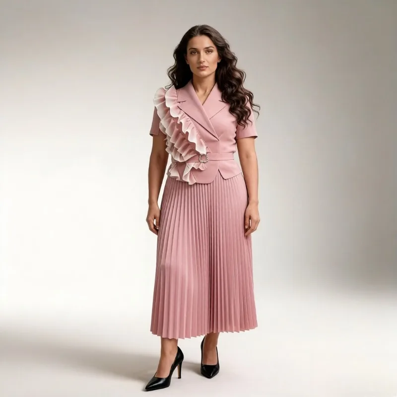 

Miyake Pleated Original Dresses Plisse 2026 Loose Plus Size Dress Summer Evening Gown Pleats Elegant Short Sleeve Long Dress