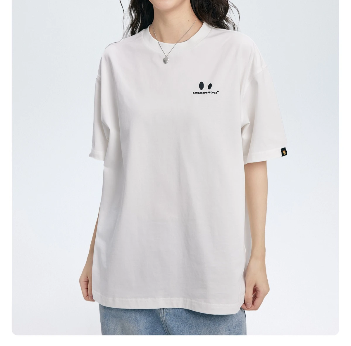 

Motorcycle Stereo Small Eyes Casual T-Shirt Basic Versatile Trendy Male and Female Couple Model 2025 New Style