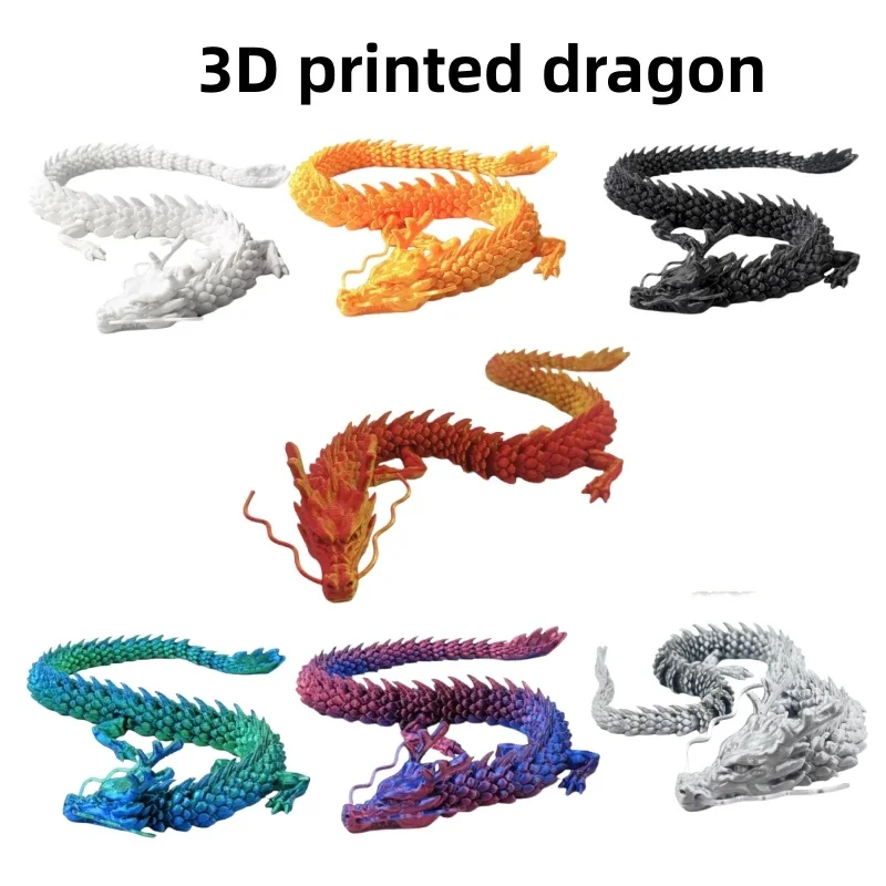 

3D Printed Chinese Dragon Model Crafts, Office Ornaments, Desktop Decoration, Gifts, 60cm, 45cm, 30cm