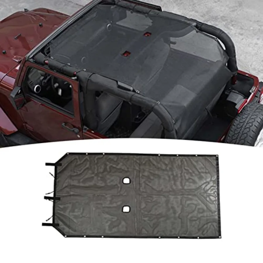 

Sunshade Mesh Sun Shade Top UV Protection Exterior Accessories for Jeep Wrangler JK 2 Door 2007-2017