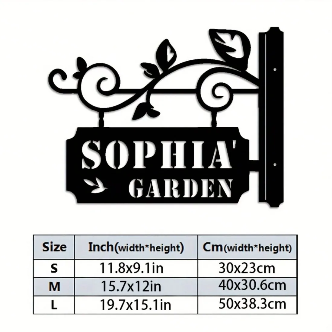 Customizable Metal Outdoor Garden Wall Decor - Personalized Name Stakes & Wall-Mounted Hangings.