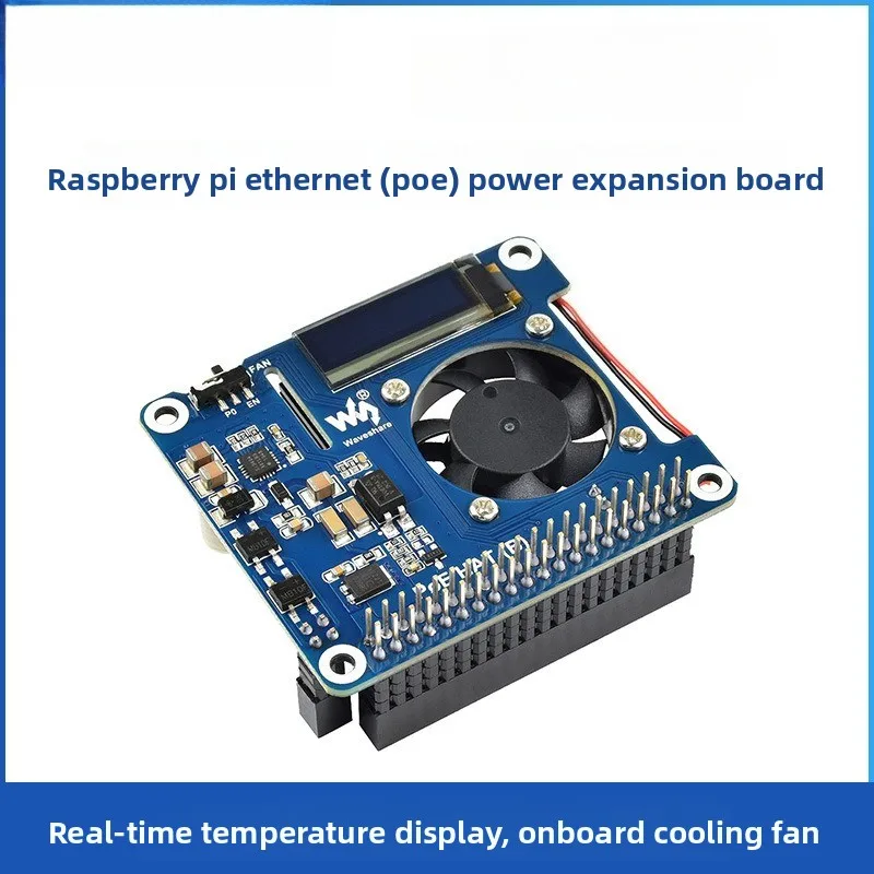 

Raspberry Pi 4B/3B+ PoE Expansion Board Ethernet Power Supply Temperature Monitoring Cooling Isolation