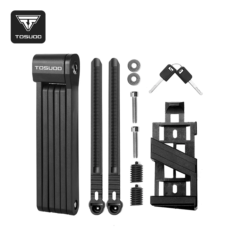 

TOSUOD Anti-theft Foldable Bike Lock, Heavy Duty Security Chain with 2 Keys for Bicycle Motorcycle Lock