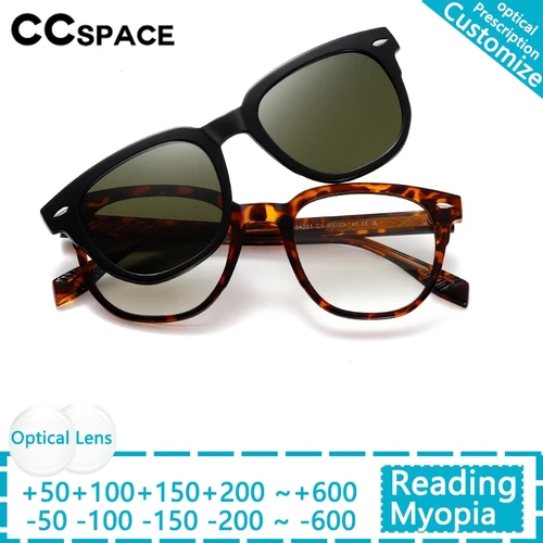 Imagen 2 del producto Gafas de miopía a la moda, gafas de sol polarizadas con Clip magnético para mujer, gafas graduadas para miopía