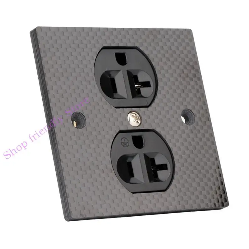 594A ألياف الكربون الحديثة الأمريكية القياسية جدار المقبس الجدار غطاء الطاقة المخرج للمنزل والمكتب #4