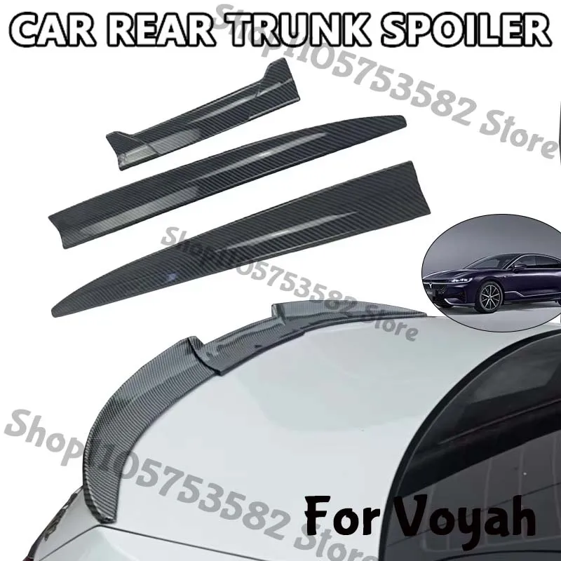 3Pcs DIY Cuttable Rear Trunk Spoiler Roof Wing Matte Black Universal Car Spoiler For Voyah Sedan Hatchback Modification