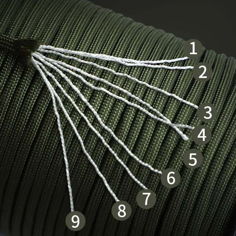 9-Adriges 120-Paracord-Seil 100M 328FEET Durchmesser 4mm für Outdoor-Camping, Survival-Lanyard, Fallschirmseil, Wandern, Zeltzubehör – Detail 4