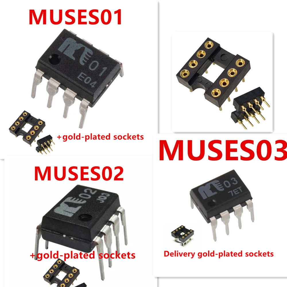 JRC Original MUSES02 MUSES 02/01/03 Op Amp MUSES01 MUSES03 High Fidelity Sound Quality Operational Amplifier+gold-plated socket