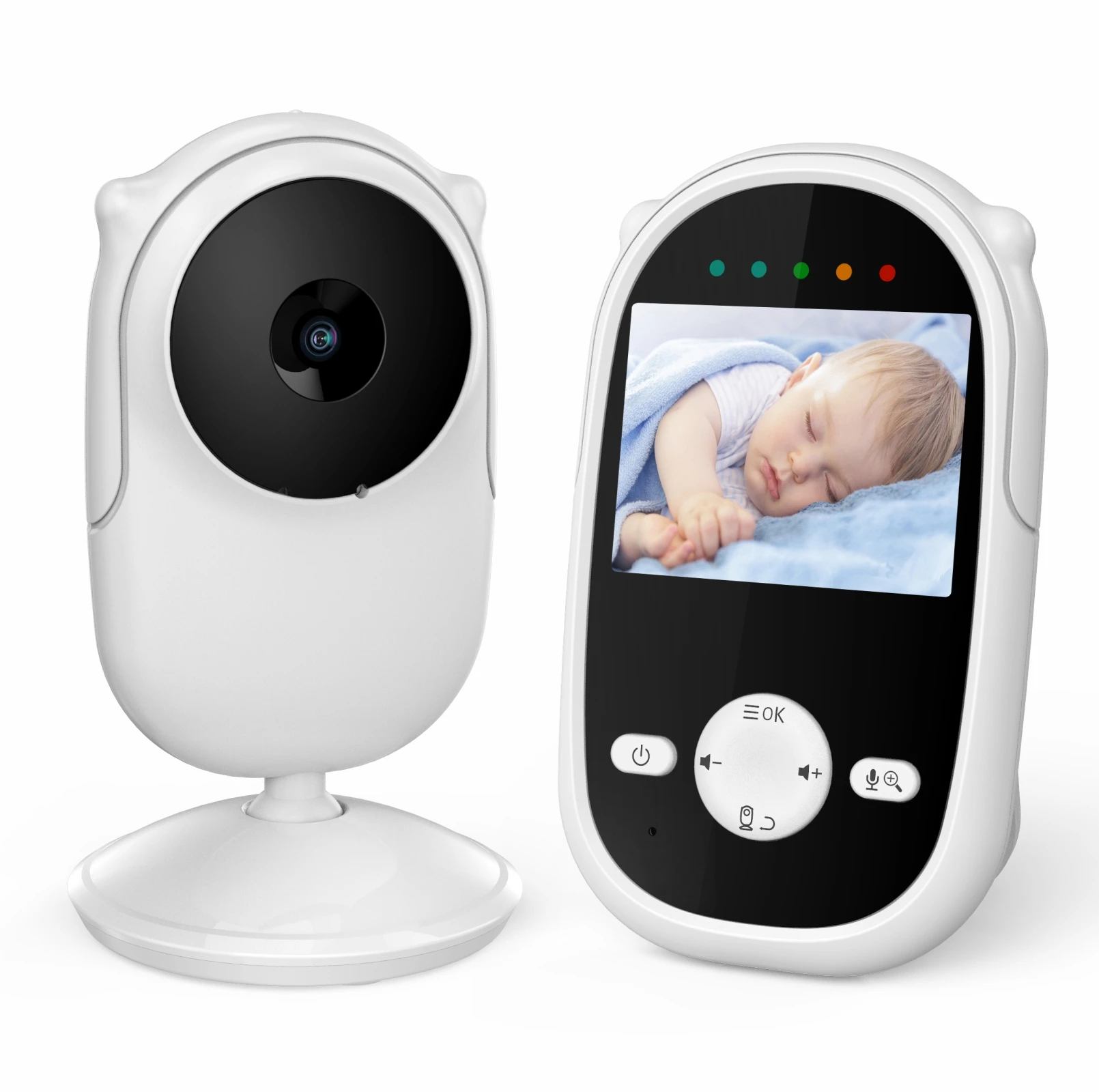 Babystar 2.4 Inch Video Baby Monitor High Resolution Baby Nanny Security Camera Night Vision Temperature Monitoring Babyphone