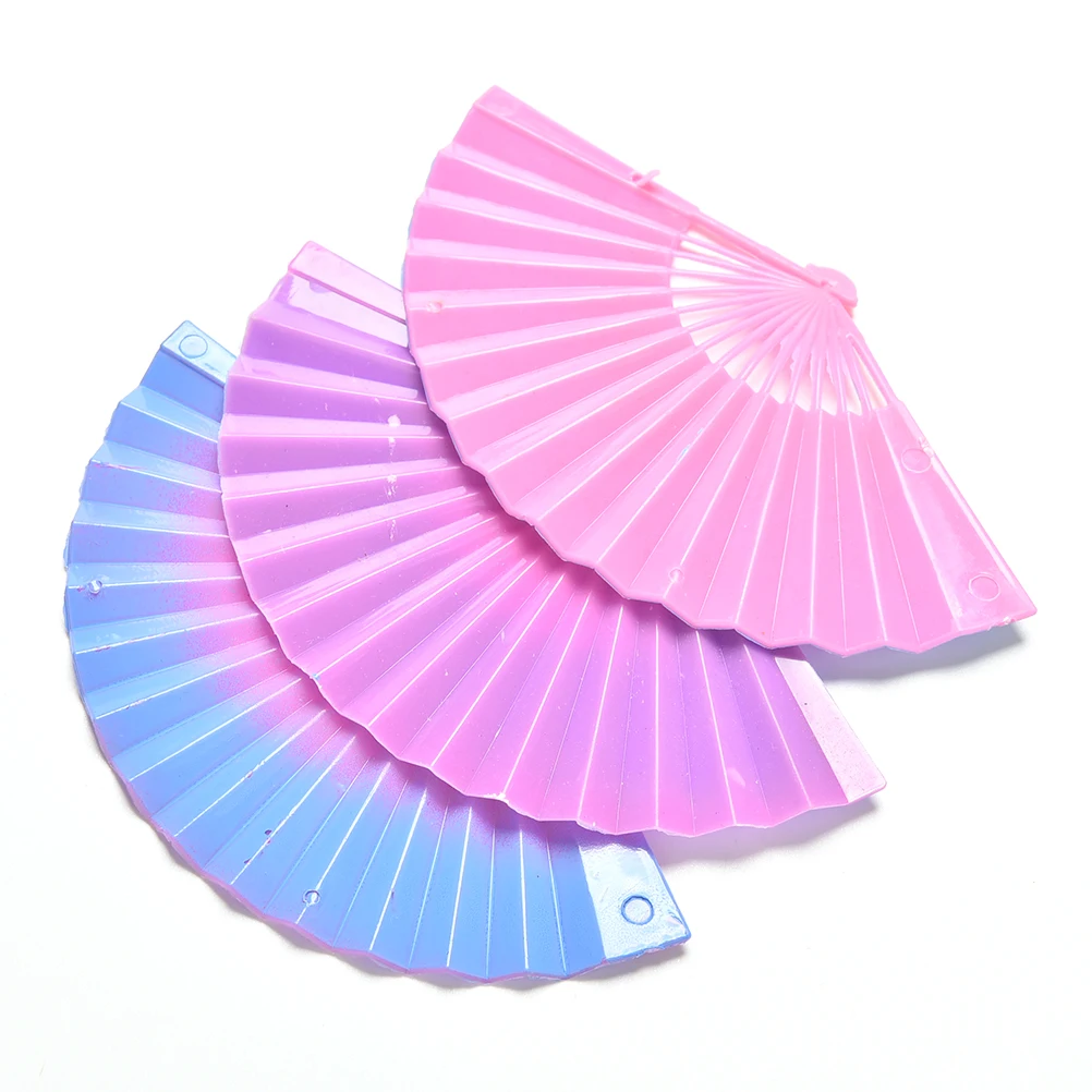 1 Pcs/lot Creative Gradient Color Fan for Barbies Dolls Color Random