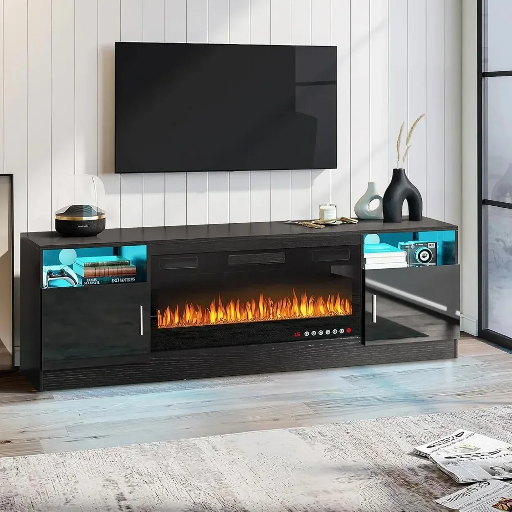 with 36 Electric Fireplace,Entertainment Center with Fireplace,TV Stand with Fireplace LED Light