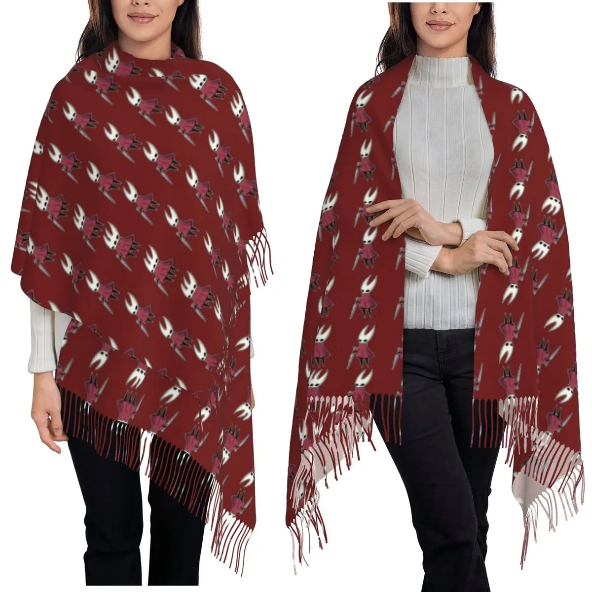 Hollow Knight Hornet Scarf Tassel Scarves for Women Soft Warm Shawls and Wraps Long Fall Winter Shawl Wrap