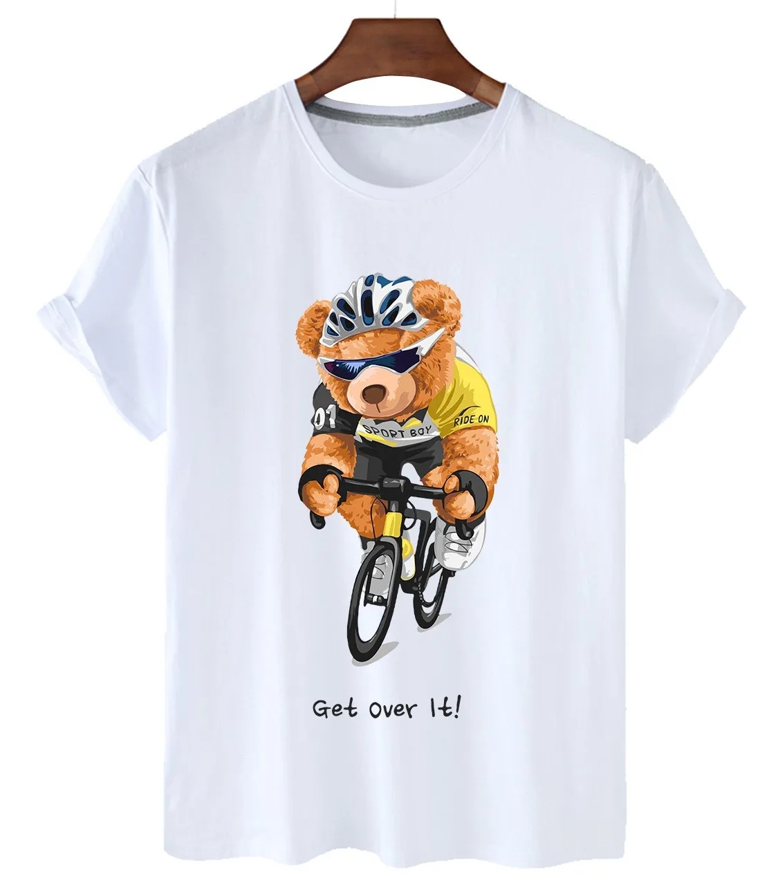 (Sport Bear Collection 3) 100% Cotton Short Sleeve T Shirt Women O Neck Men T Shirt Summer Oversized T Shirt Unisex T Shirt 4XL