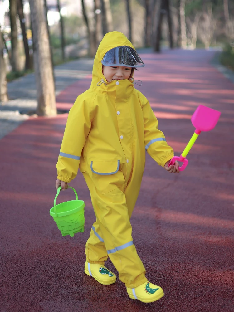

Children's Raincoat Overall Suit Waterproof Rainwear for Boys And Girls Kindergarten Baby 2024 New Style Full Body Protection