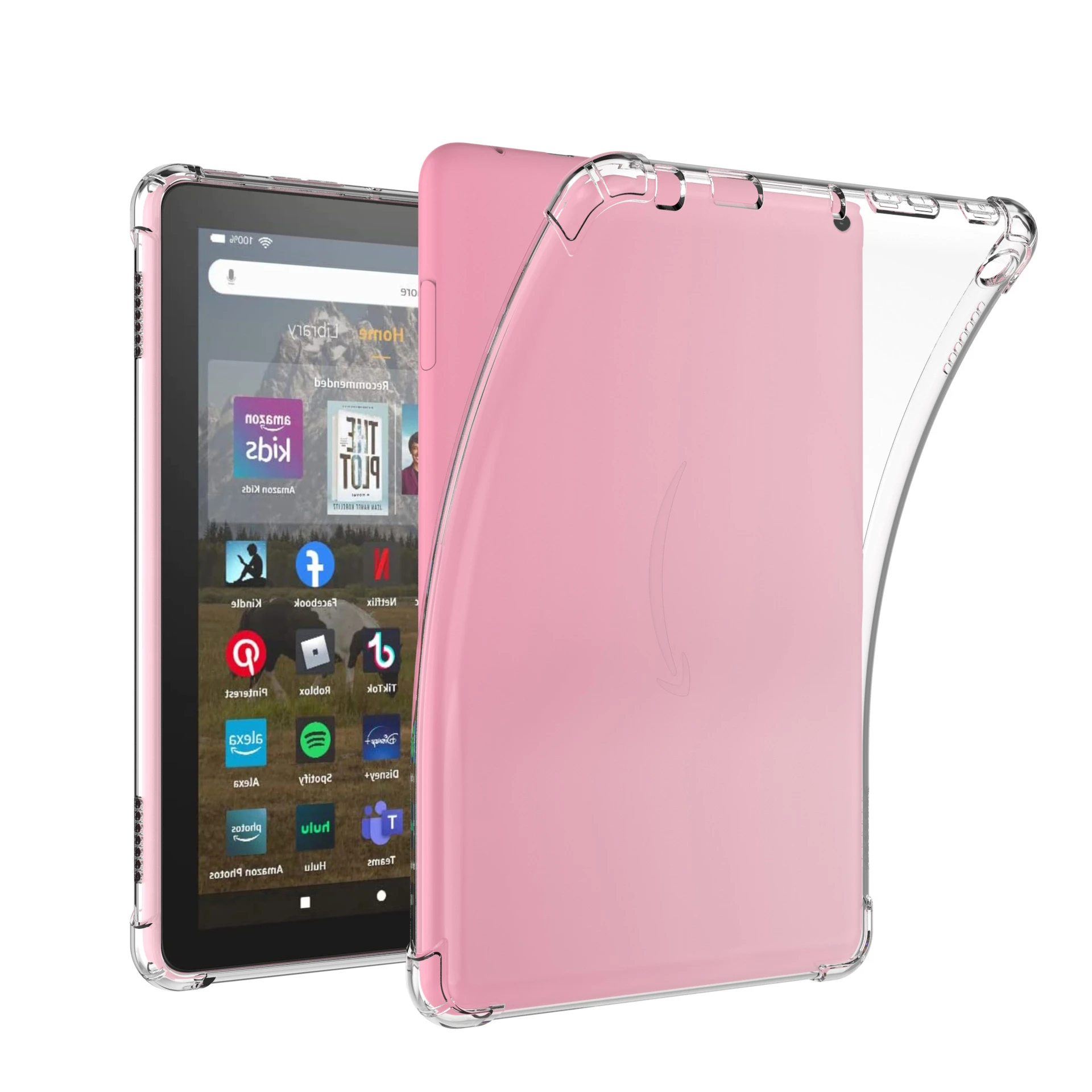 Transparent Case for Fire HD8 2024 Case Silicone Soft Tpu Airbag Cover for Amazon Fire HD8 2022 Shockproof Funda