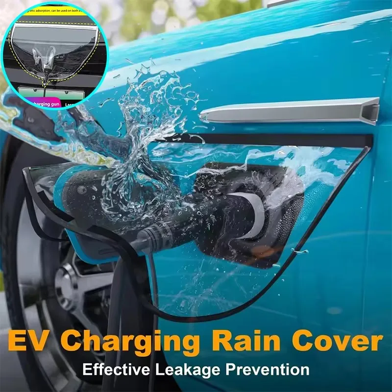 MOBIDEA  for Tesla Model 3 Y EV Charger Port Cover Outdoor Rainproof Dustproof PC Protection Car Accessory