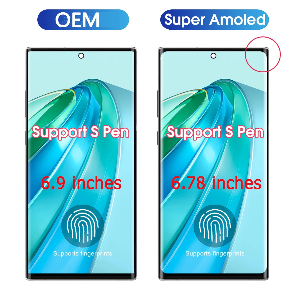 New AMOLED Display For Samsung Galaxy Note20 Ultra 4G/5G LCD Display Touch Screen S-Pen fingerprint work Note20 Ultra Display