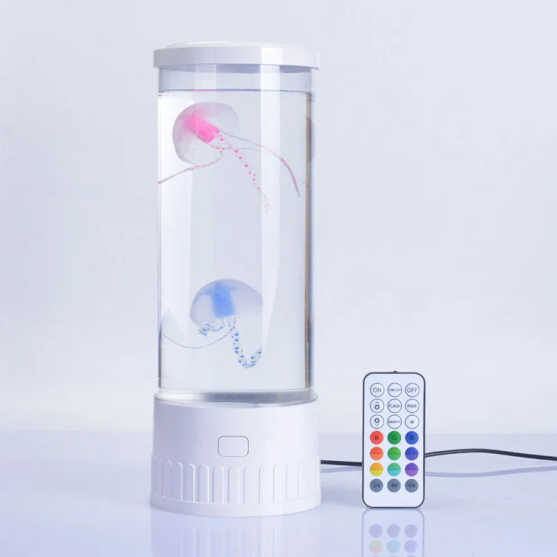 โคมไฟ LED รูปแมงกะพรุน ไฟ USB เปลี่ยนสีได้ สร้างบรรยากาศเงียบสงบ โคมไฟกลางคืนสุดสร้างสรรค์ ตกแต่งโต๊ะทำงาน โคมไฟขนาดเล็ก