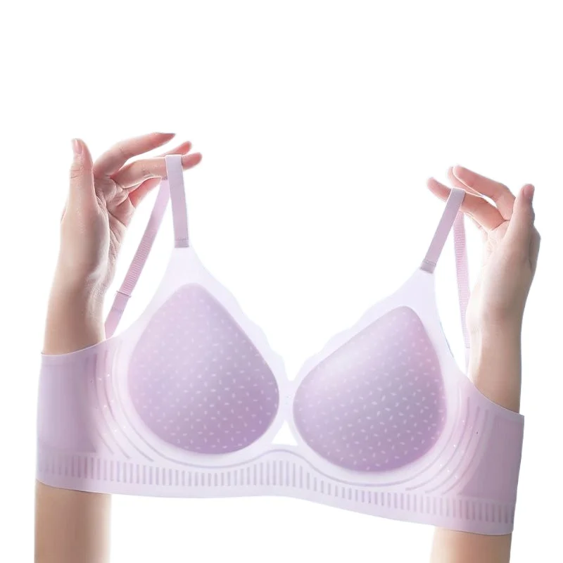 Ultra-thin Ice Silk Seamless Underwear Women's Small Breast KUCLUTGathering Wireless Breast-Reducing Cooling Beautiful Back Bra