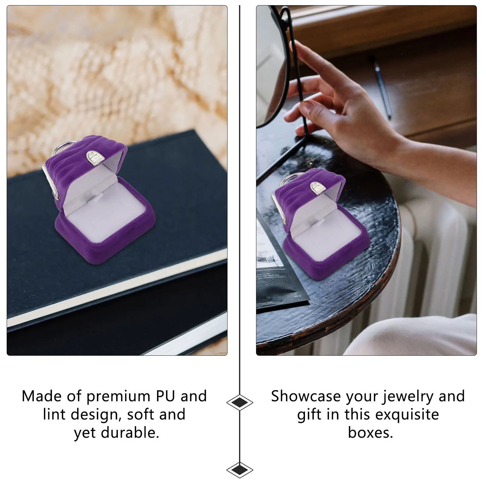 

1Pcs Handbag Ring Box Creative Storage Case Romantic Jewelry Holder for Engagement Wedding Valentine Handbag Shape Ring Box