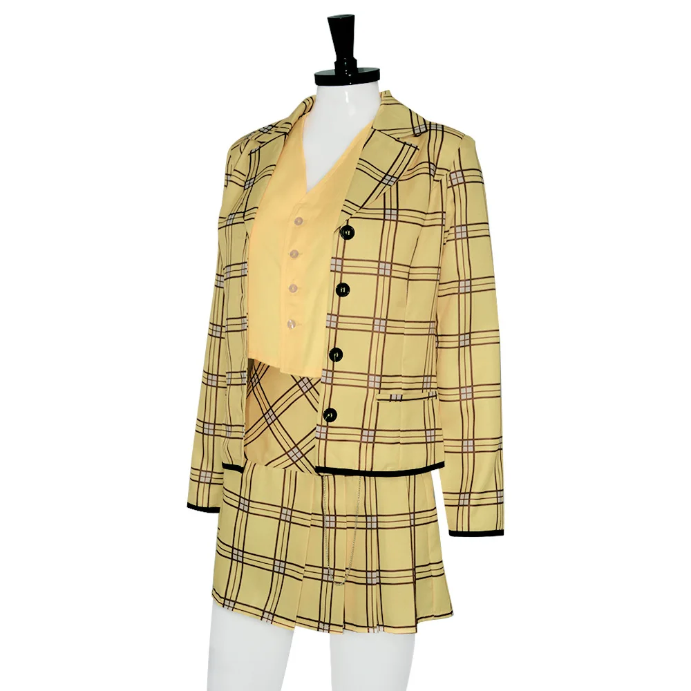 فيلم جاهل شير Horowitz تأثيري حلي المرأة معطف أصفر تنورة دعوى زي مدرسي ملابس الهالوين #2