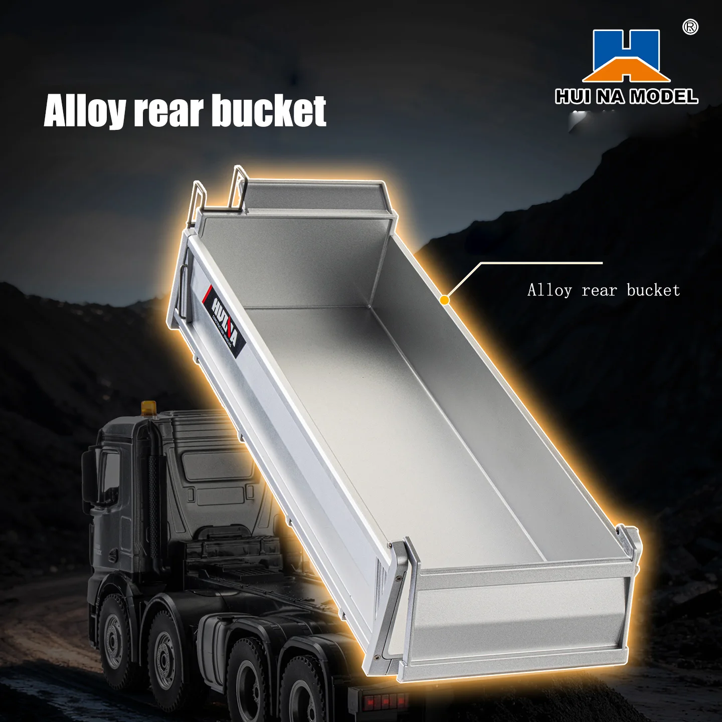 536pro nouveau 13CH 1:14 télécommande en alliage à grande échelle 8 roues robuste ingénierie camion à benne basculante jouet télécommandé avec lumières