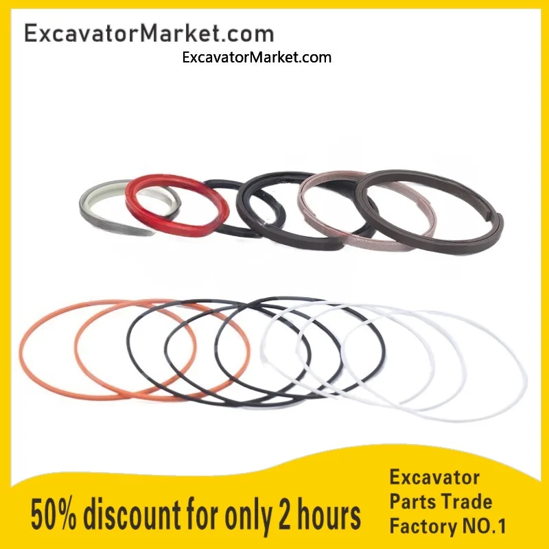 

Excavator Parts For Hitachi ZX160 walking tensioning oil cylinder oil seal large middle arm bucket arm piston rod sealing ring