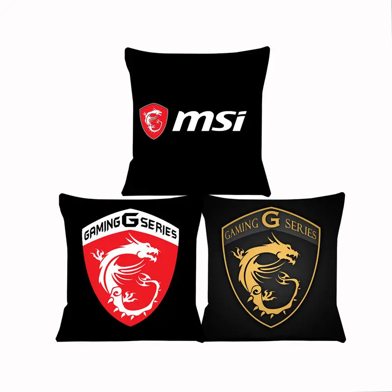 Msi Gaming Cushion Cover for Sofa Pillow Case Cover Seat Car Throw Pillowcase 45X45cm For Home Decorative SJ-770