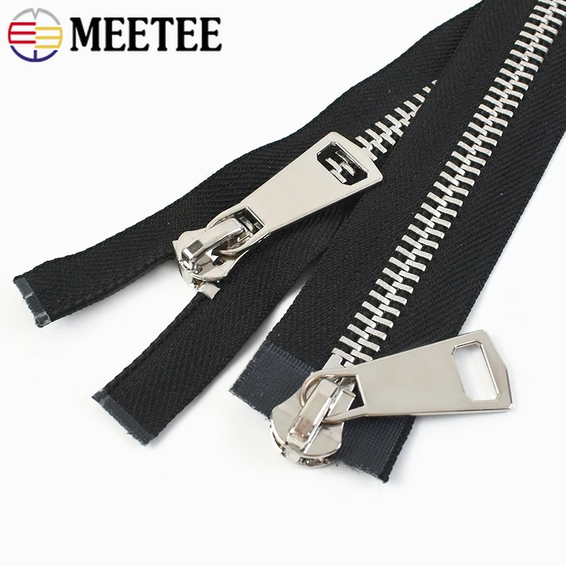 1Pc 10# Double Sliders Metal Zippers for Sewing Black Zipper Coat Jackets Zips DIY Repair Kits Accessories Tools