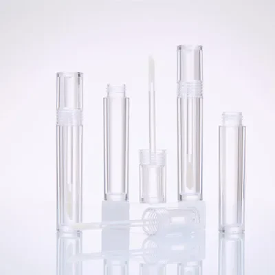 10/30Pcs 5ml โปร่งใสคอนเทนเนอร์ลิปกลอสหลอดรอบ CLEAR เครื่องสําอางค์ Lipgloss Tube บรรจุภัณฑ์ลิปกลอสหลอด Wand