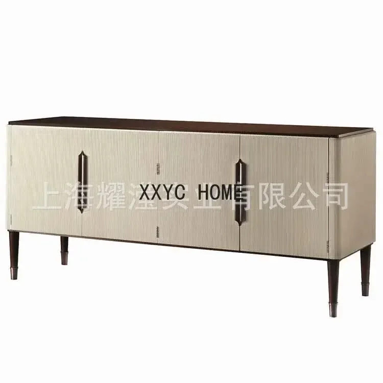 

Легкий роскошный телевизионный шкаф в стиле постмодерн из массива дерева, модный аудиовизуальный шкаф, четырехдверный напольный шкаф-тумба