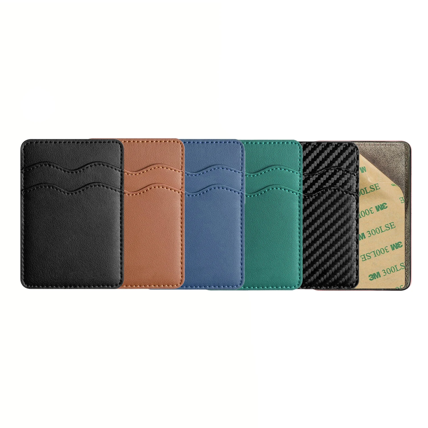 10Pcs Thin Leather Cards Wallet Pocket For Mobile Phone Universal Slim Self Adhesive Storage Cash Pouch Cell Phone Card Bag