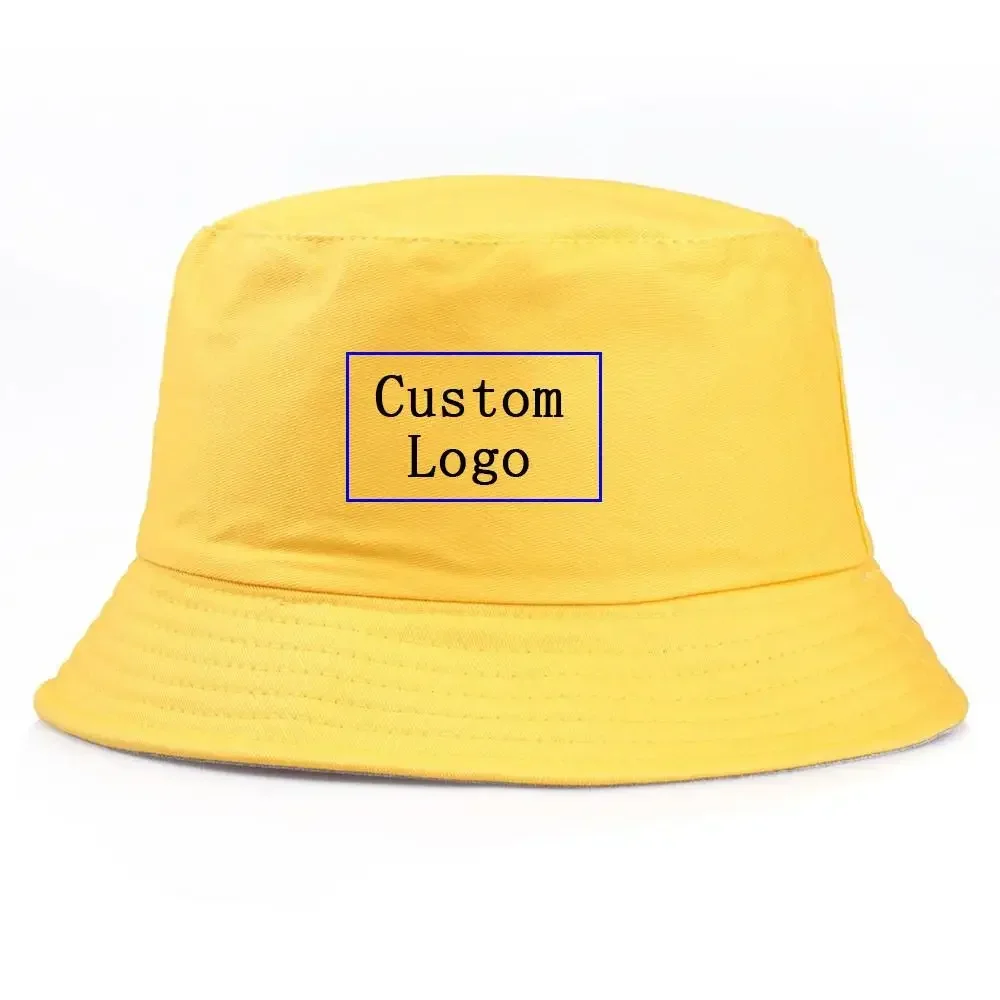 Groothandel Aangepaste Logo Gedrukt Emmer Hoed Voor Vrouwen Katoen Mannen Outdoor Zonwering Hip Hop Caps Visser Hoed Gorros Bob