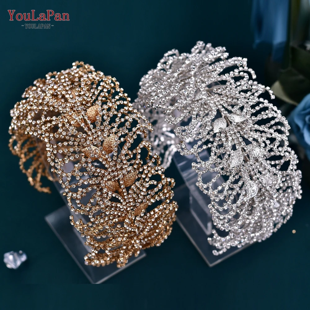 

YouLaPan Gorgeous Rhinestone Bridal Tiara Woman Headbands Wedding Hair Accessories Jewelry Handmade Bride Party Headpiece HP386