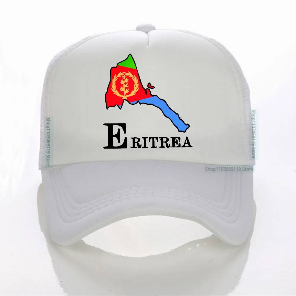 Зеленая бейсболка с графическим принтом флага Эритреи, летние сетчатые дышащие шапки для занятий спортом на открытом воздухе, регулируемые для мужчин