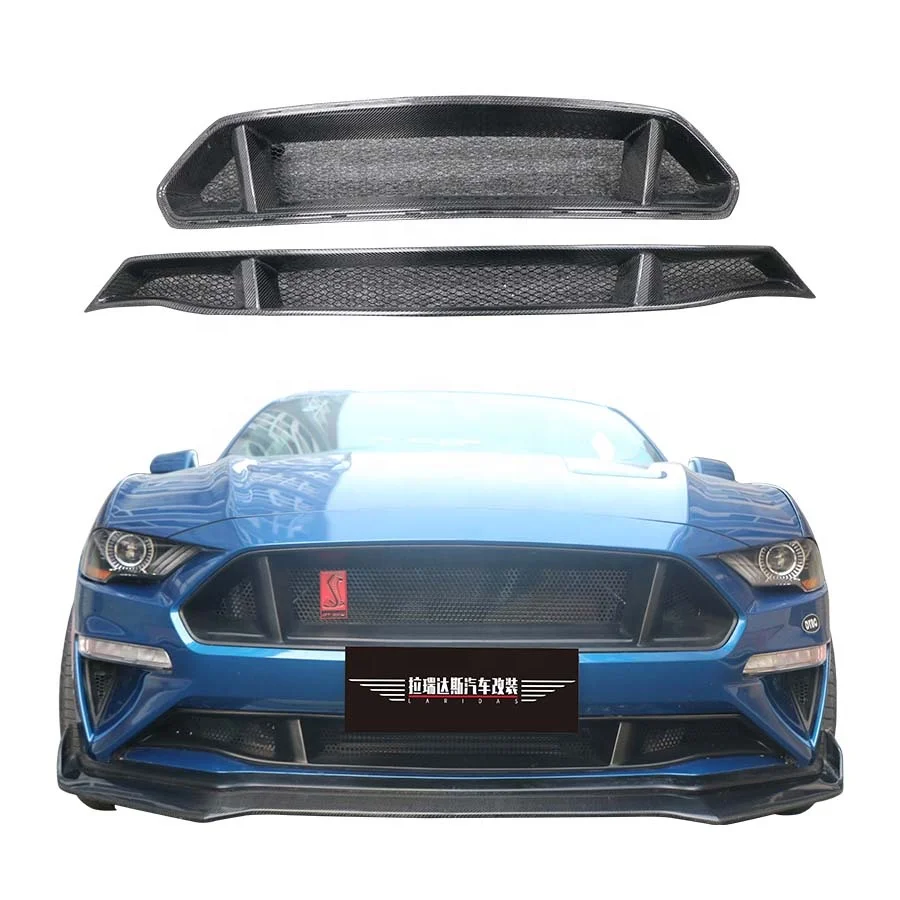 Front Bumper GT Style Carbon Fiber Grille For Ford Mustang Coupe 2018-2023 Car Parts Body Kit