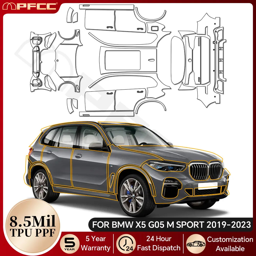

For BMW X5 G05 M SPORT 2019-2023 TPU Paint Protection Film Pre-cut PPF Car Body Anti-Scratch Clear Bra Resistant Invisible Cover