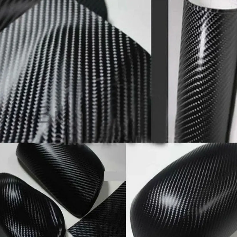 3D 4D 5D 6D 7D 8D Carbon Fiber Vinyl High Glossy Black Texture Film Wrap Car Motocycle Decal Sticker Color Change Interior Film