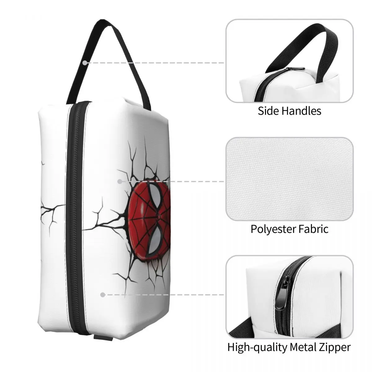 Borsa da toilette da parete Spiderman da viaggio personalizzata borsa da toilette portatile per il trucco del ceppo della testa per le donne scatola