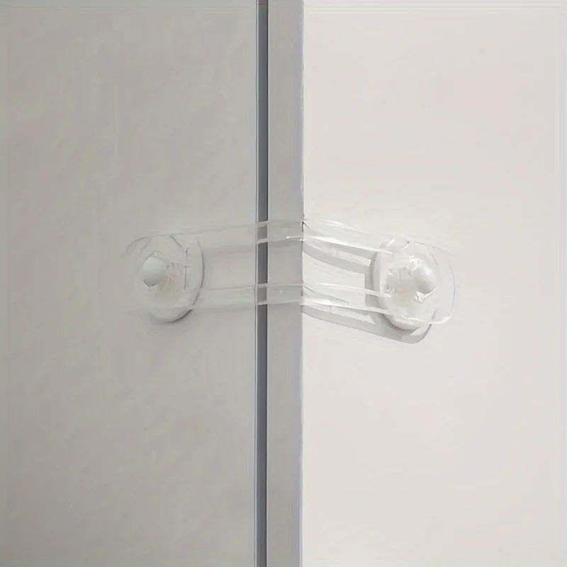 10pcs Safety Locks - Heavy-Duty Anti-Pinch Hasp Latch with Soft Strap Locking Mechanism, Adjustable Childproofing Device