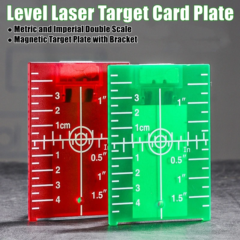 Laser Level Target Board Red/Green Line Beam Distance Plate Inch/cm Leveling Board Tool Hanging On Wall & Floor