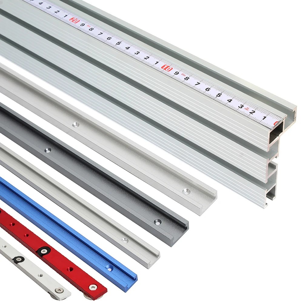 Liga de Alumínio T-tracks Slot Miter t Track Jig Miter Bar Slider Tabela Saw Router Tabela T-slot Faça Você Mesmo Woodworking Tool 19 Tipos 30 45 75 tipo