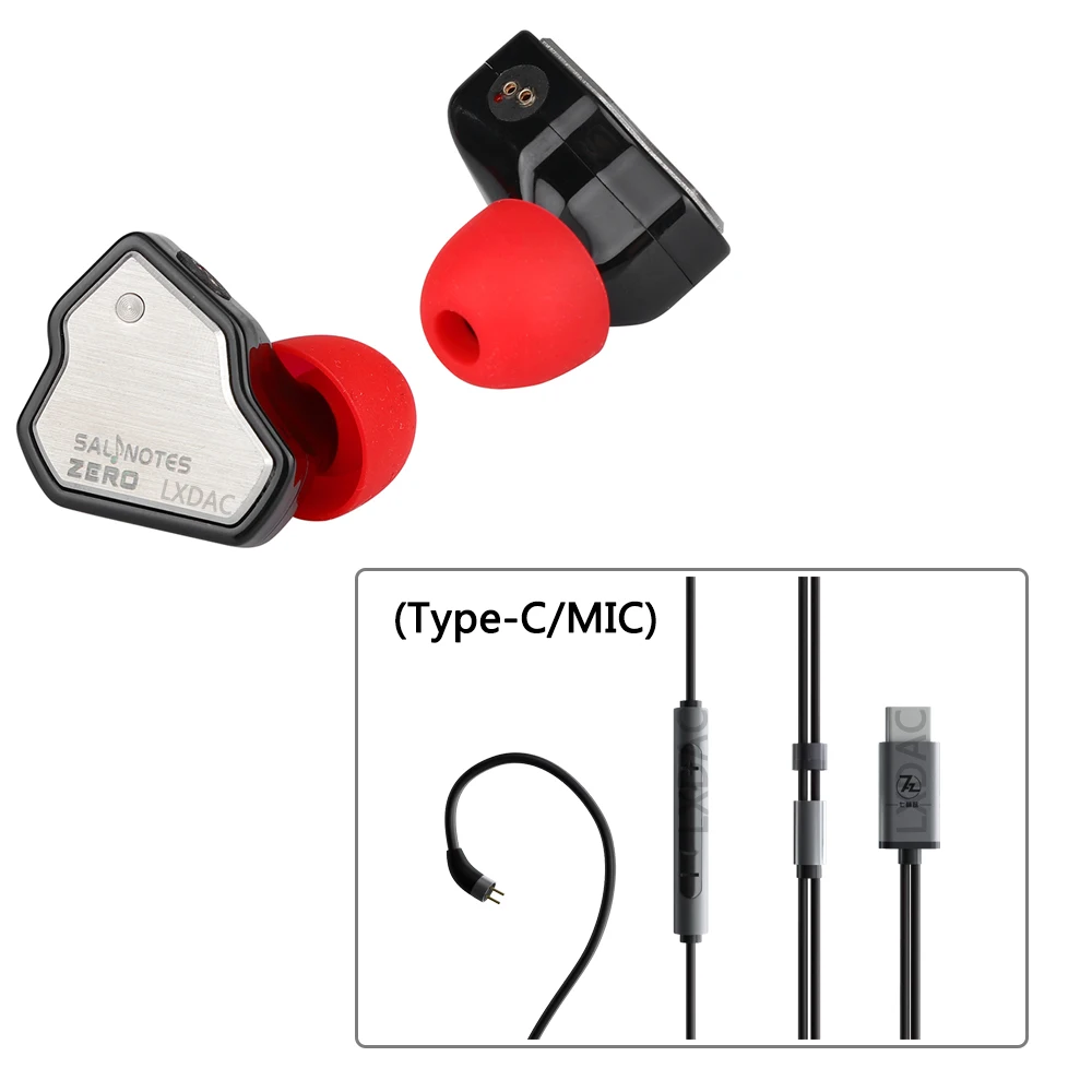 7 هرتز سالانوتات زيرو Type-C مع مايكروفون HiFi 10 مللي متر سائق ديناميكي في الأذن سماعة 0.78 IEM المعادن مركب الحجاب الحاجز N52 المغناطيس