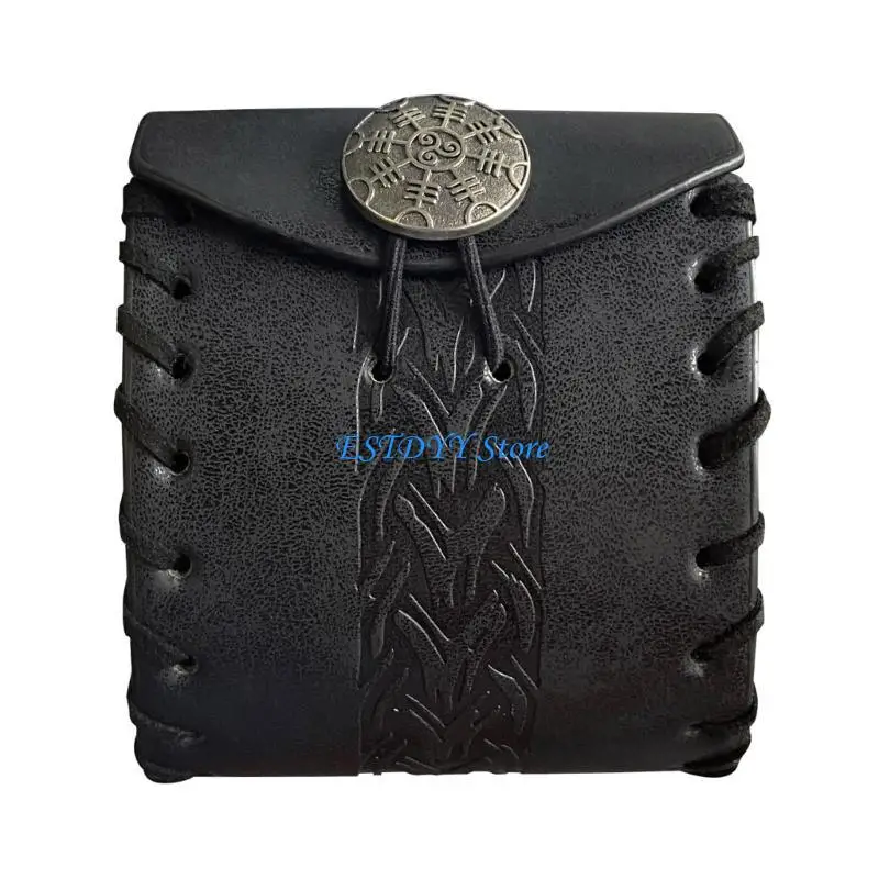 G6DE Medieval Cube Bag Wallets PU Leather Coin Bag Change Purse