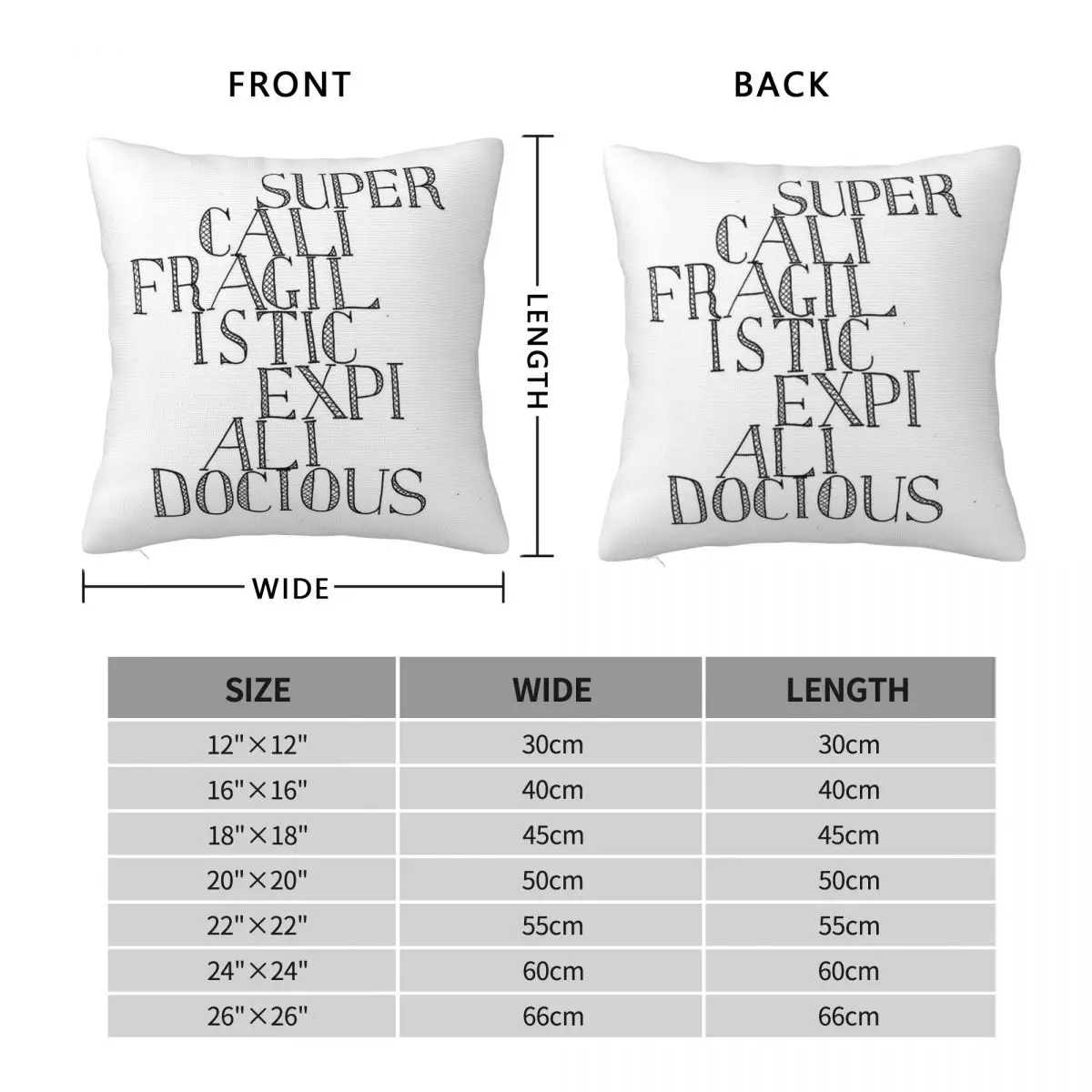 Supercalifragilisticexpialidocious Mary Poppins Pillowcase Polyester Linen Velvet Pattern Decor Pillow Case Bed Cushion Cover