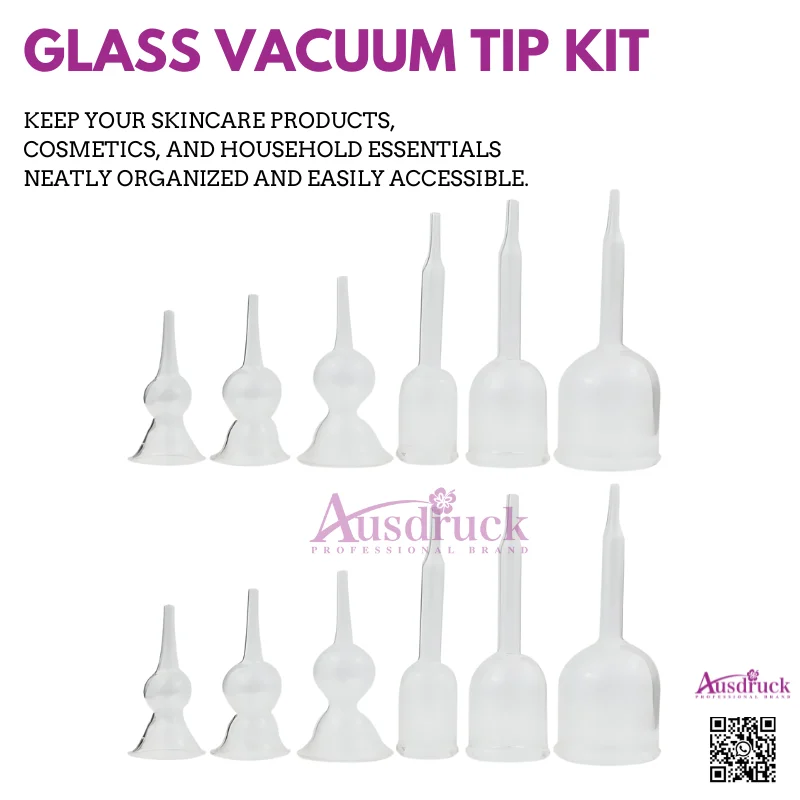 Organize Beautifully: Premium Glass Vacuum Tips Set for Skincare, Cosmetics & Household - Ausdruck