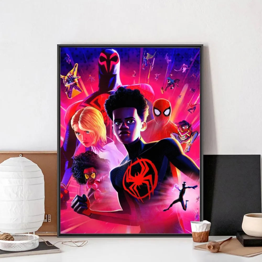 S-Spider-Hero man Across Verse Poster No Framed Poster Kraft Club Bar Paper Vintage Wall Art Painting Bedroom Study Stickers